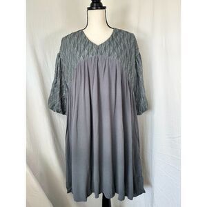 NWT Sparkly Grey Dress Boho Indie Lagenlook Trapeze Swing Davi & Dani Size Small